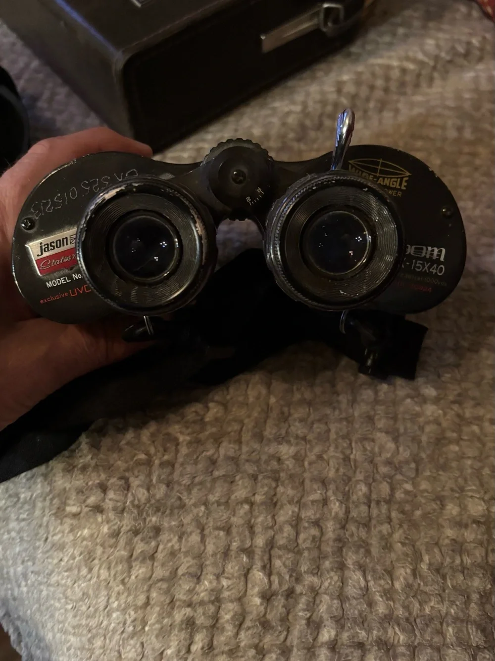 Vintage Jason Statesmant Model 165 Zoom Binoculars 7.5x-15x40 Case Harness Teste